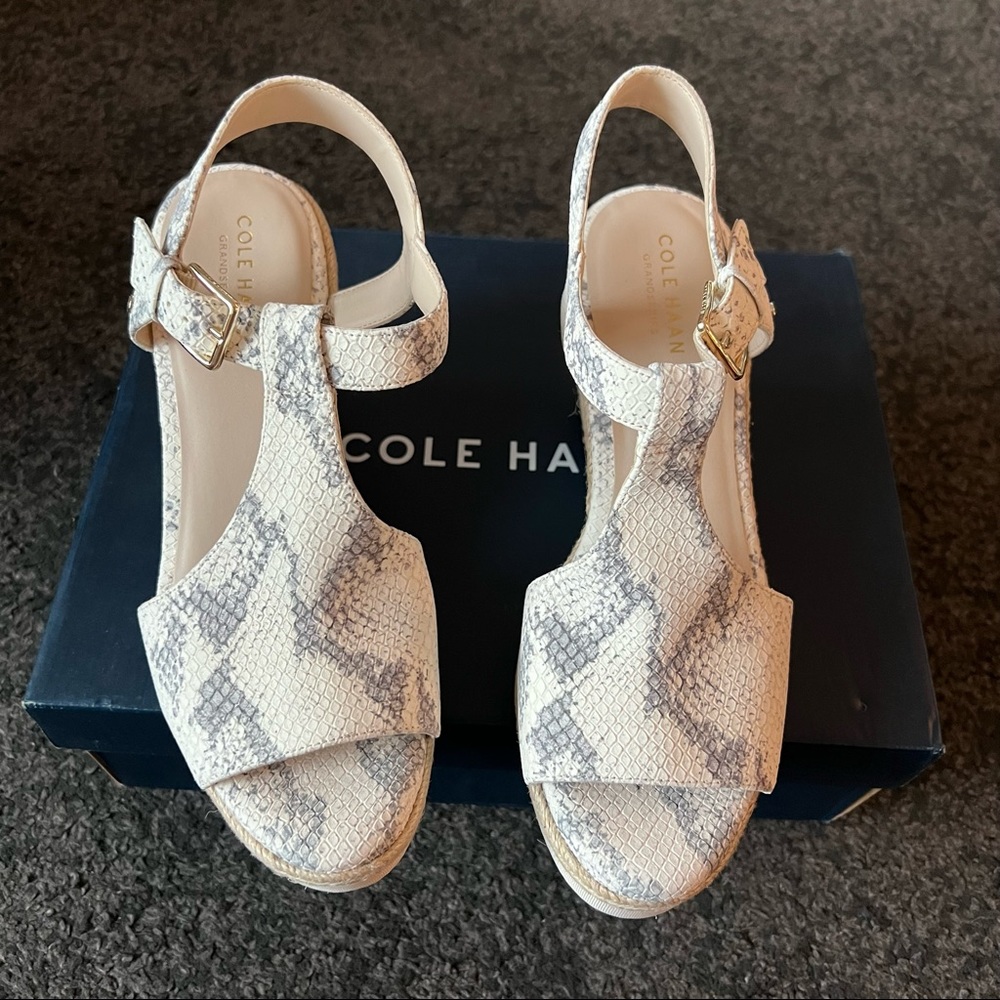 Cole Haan Cloudfeel Python Print Espadrilles Wedg… - image 6